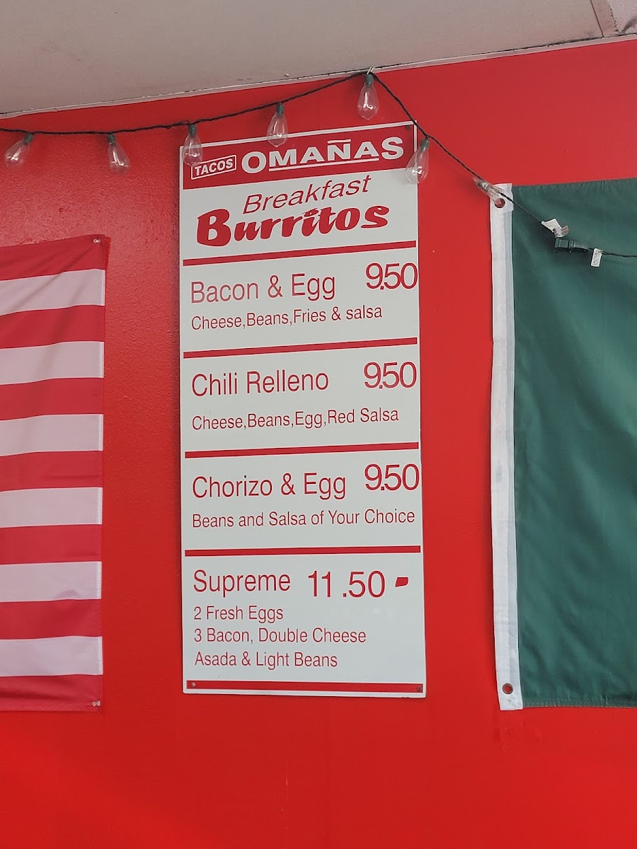 Tacos Omanas Menu - Image 2